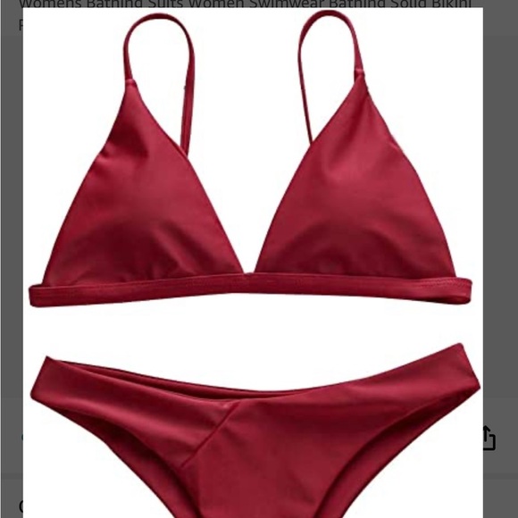 Zaful High Waisted Triangle  2 Pc. Burgandy Bikini size 8 NEW - Picture 13 of 13